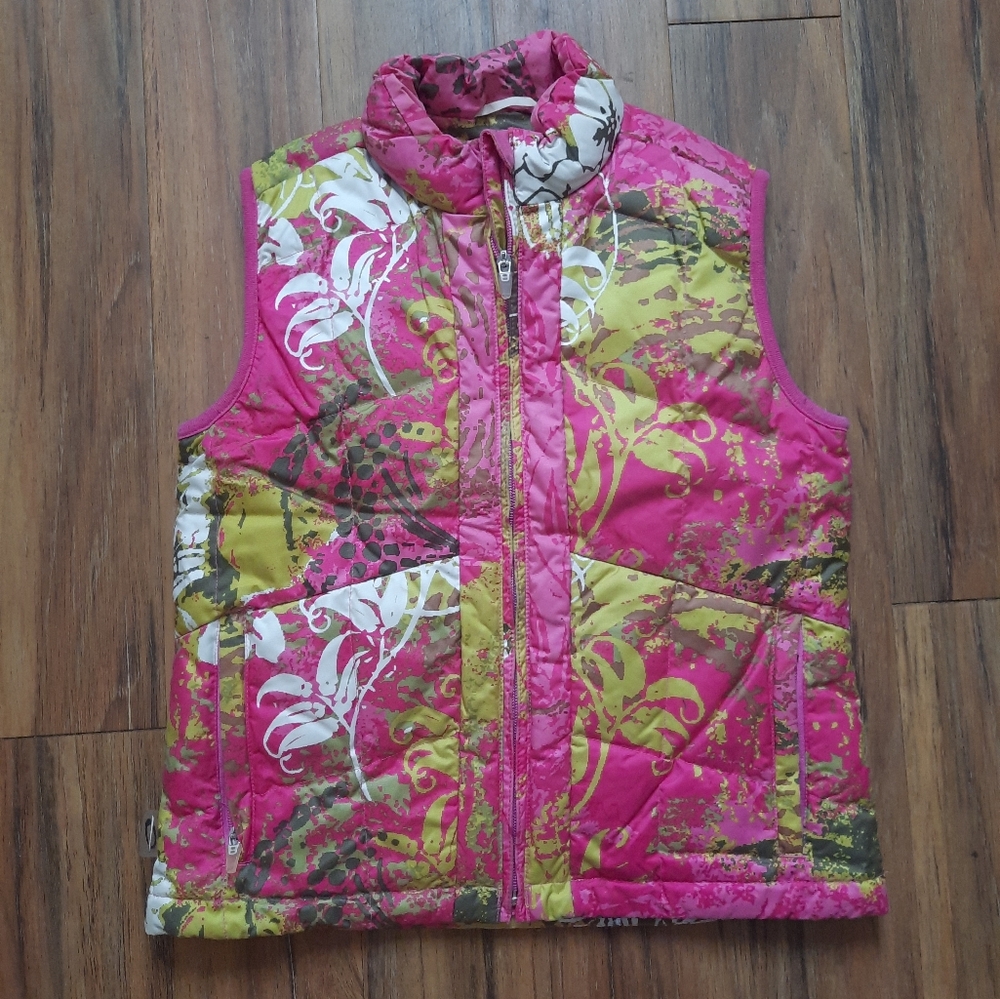 Obermeyer ~ Pink Floral Print Puffer Vest